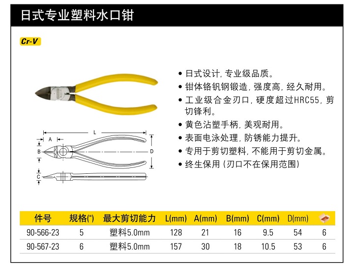 史丹利日式專業(yè)塑料水口鉗6”.jpg